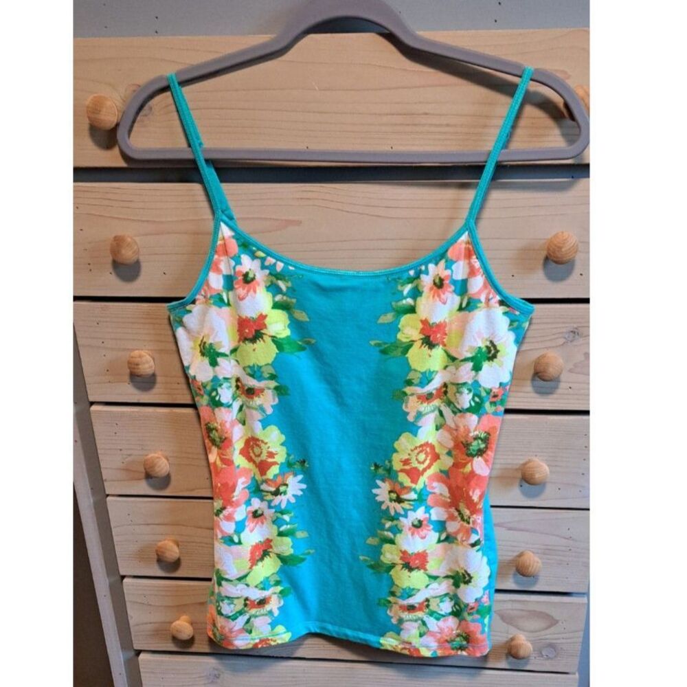 Aeropostle Favorite Cami- X-Large- Blue w/Tropical Flowers